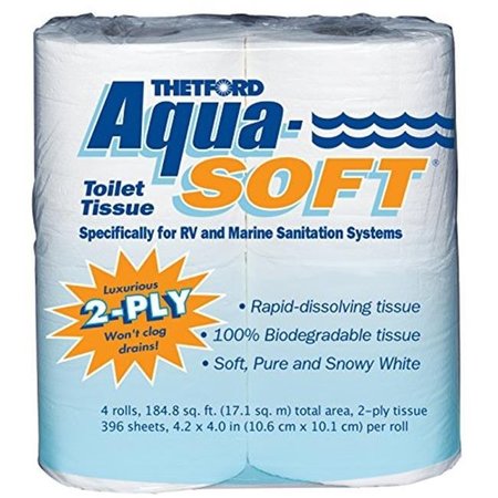 THETFORD CORPORATION Thetford THE03300 Aqua Soft 2 Ply Tissue - Pack of 4 THE03300